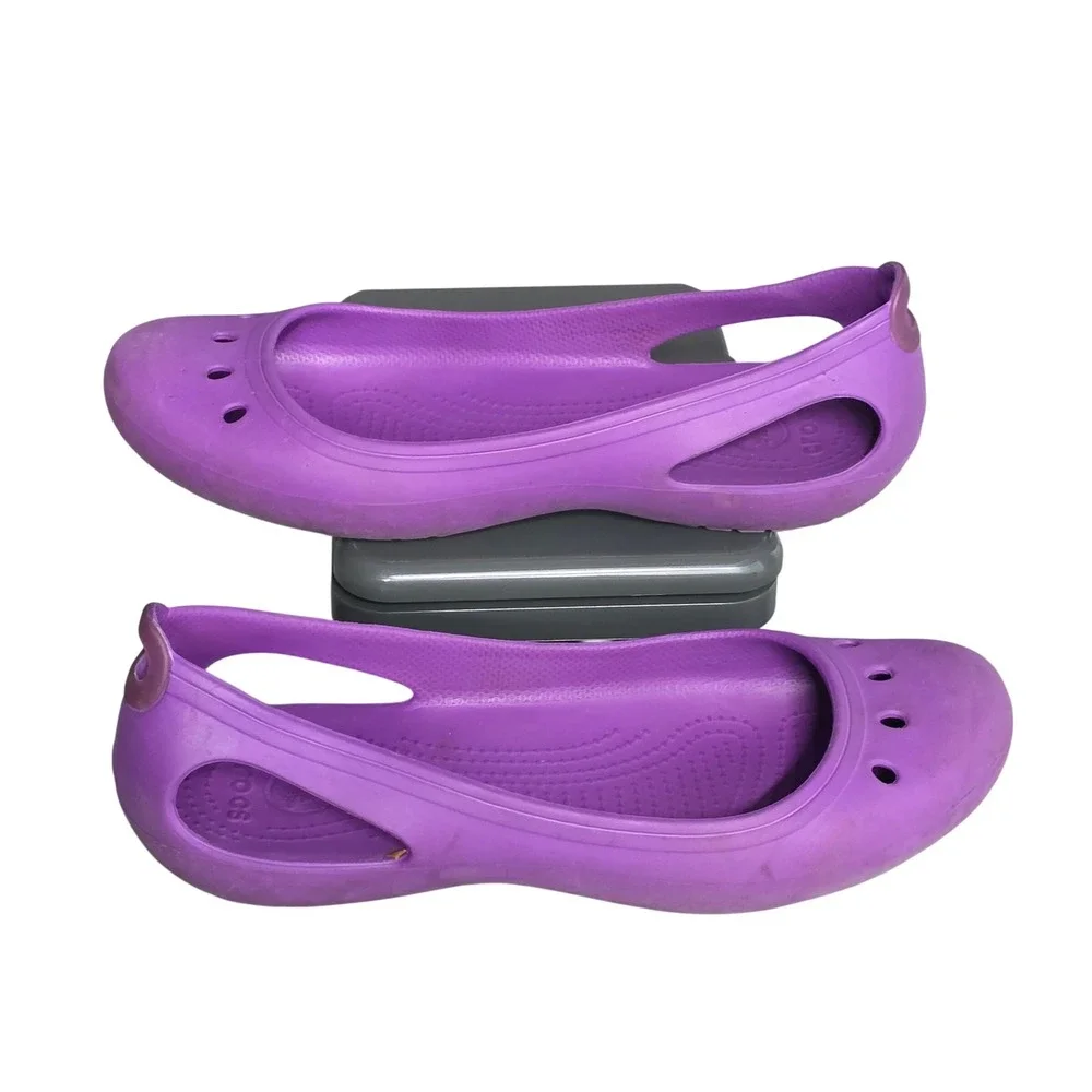Crocs Kadee Purple Ballet Flats Womens Size 10 Slip On Comfort Shoes